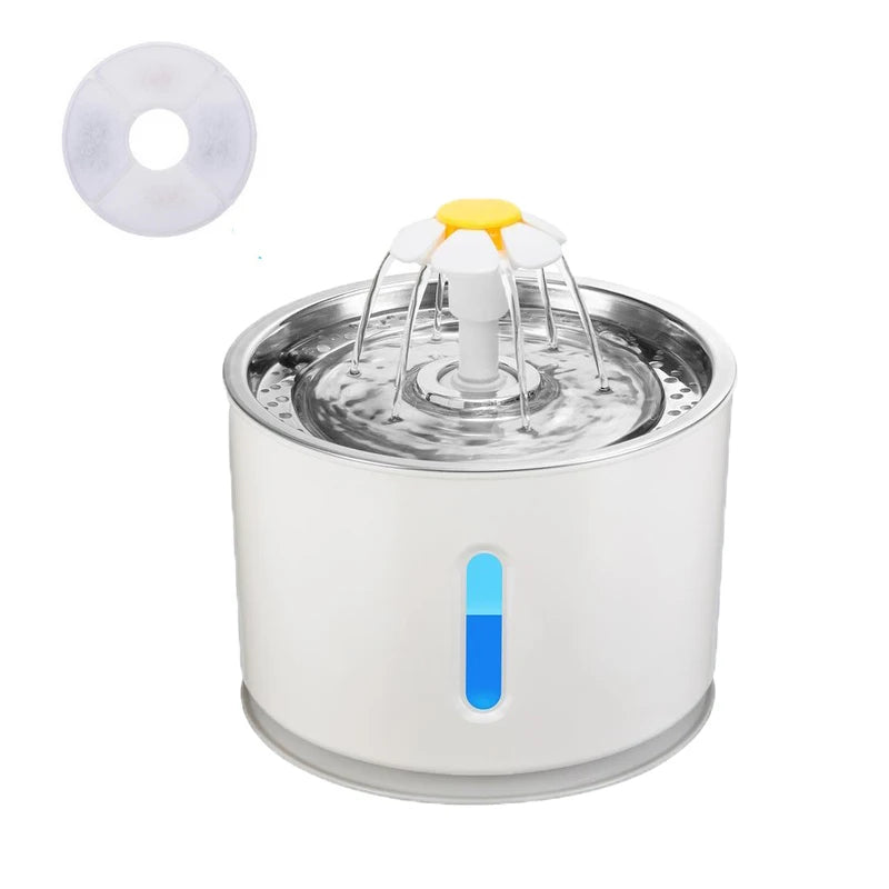 Automatic Cat/Dog Water Fountain with LED Lighting 5 Pack Filters 2.4L