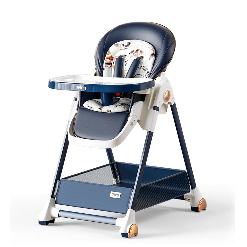 High Chair with Removable Seat and Tray- Adjustable Height for Infant Feeding- Assembly-free