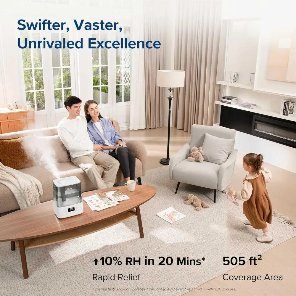 Smart Humidifier for Home,(6L) Cool Mist Top Fill Essential Oil Diffuser