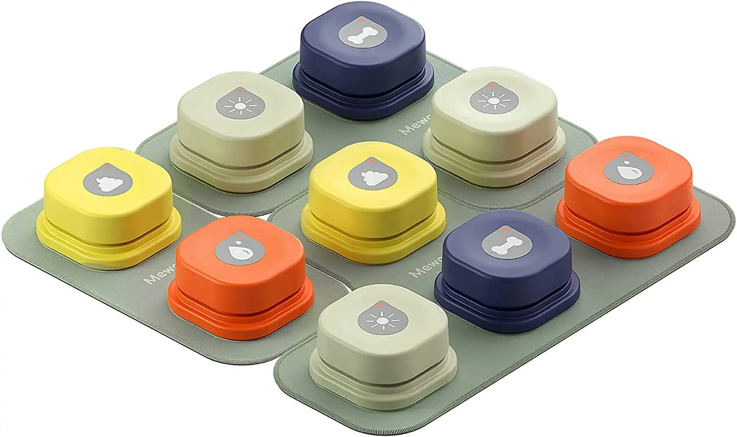 Dog Button Talking Pet Communication Vocal Training Toy Bell With Pad and Sticker
