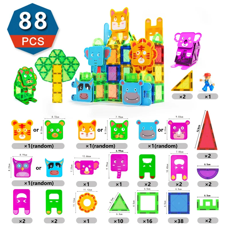 Magnetic Building Blocks Set Magnetic Sheet Construction Building Puzzle Tiles