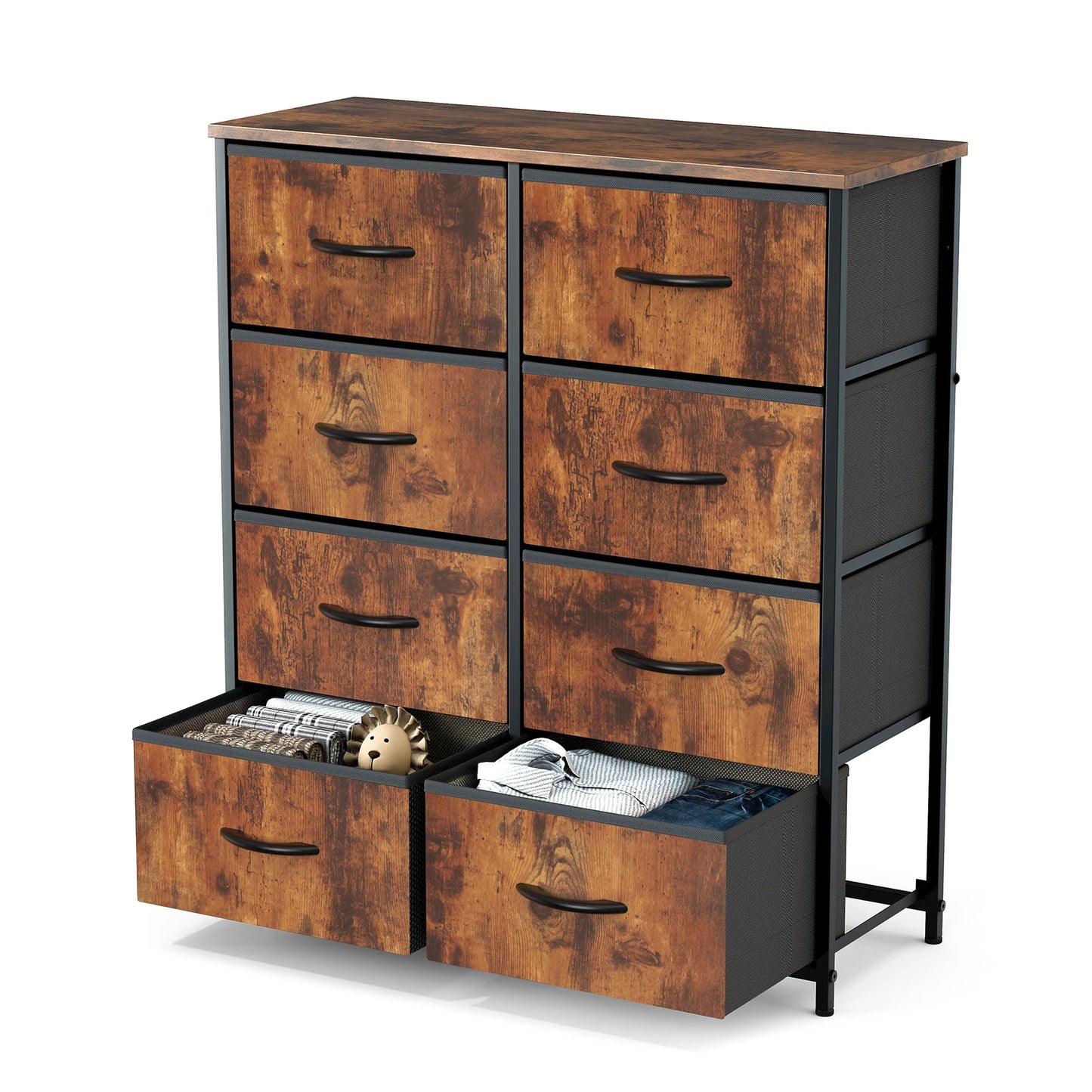 Child's Wardrobe With 8 Fabric Drawer Storage Steel Frame -Additional colors available