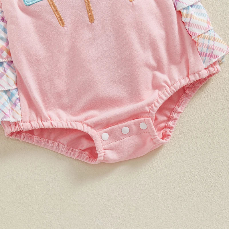 Infant/Toddler Girl Sleeveless Romper Ruffles with Matching Headband