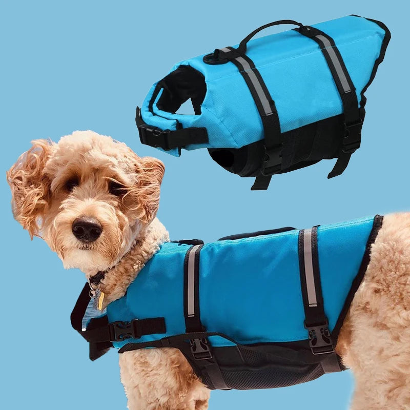 Ripstop Reflective & Adjustable Life Jacket for Dogs with Rescue Handle