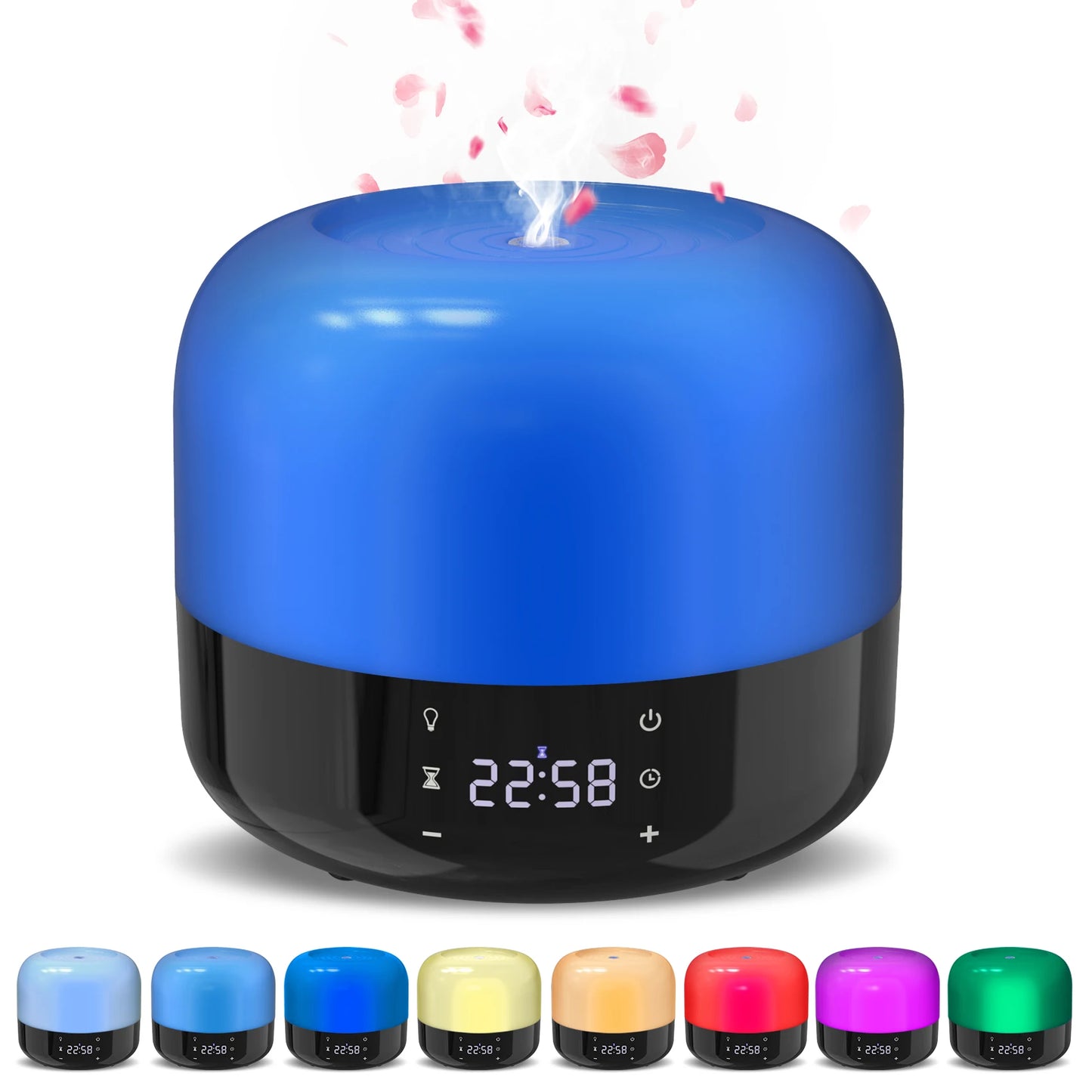 Cool Mist Humidifier Top Fill, Aroma Diffuser, 1-8 Hour Timer, 7 Atmosphere Lights