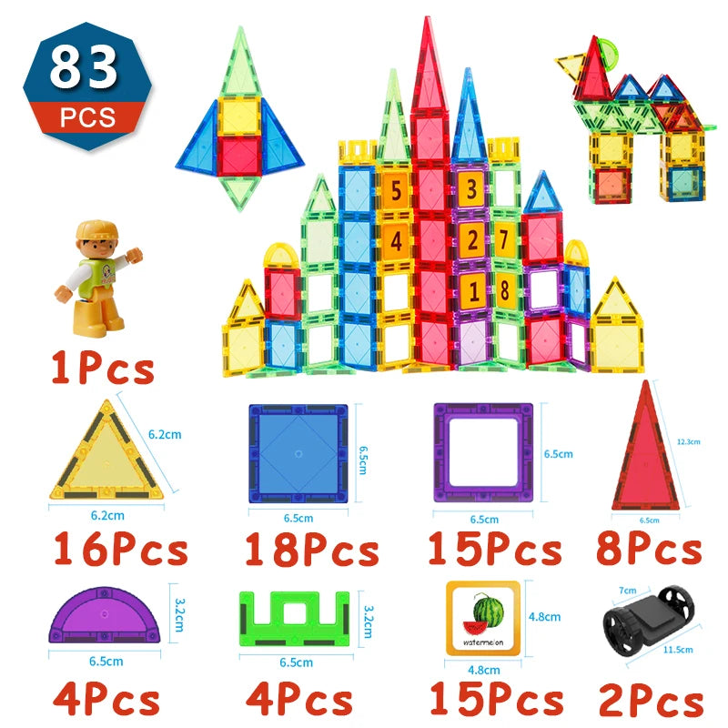 Magnetic Building Blocks Set Magnetic Sheet Construction Building Puzzle Tiles
