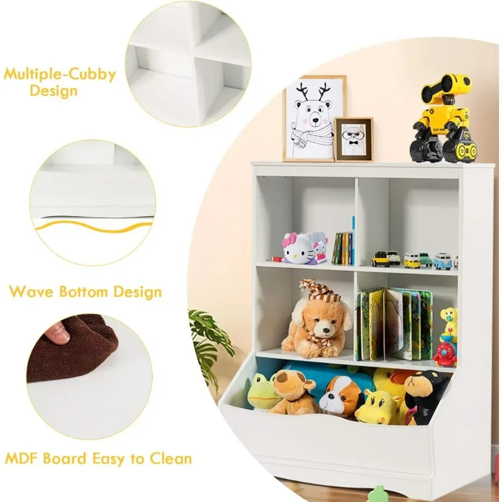 Children's Storage Cabinet, 3 Shelf 4 Cube Units,