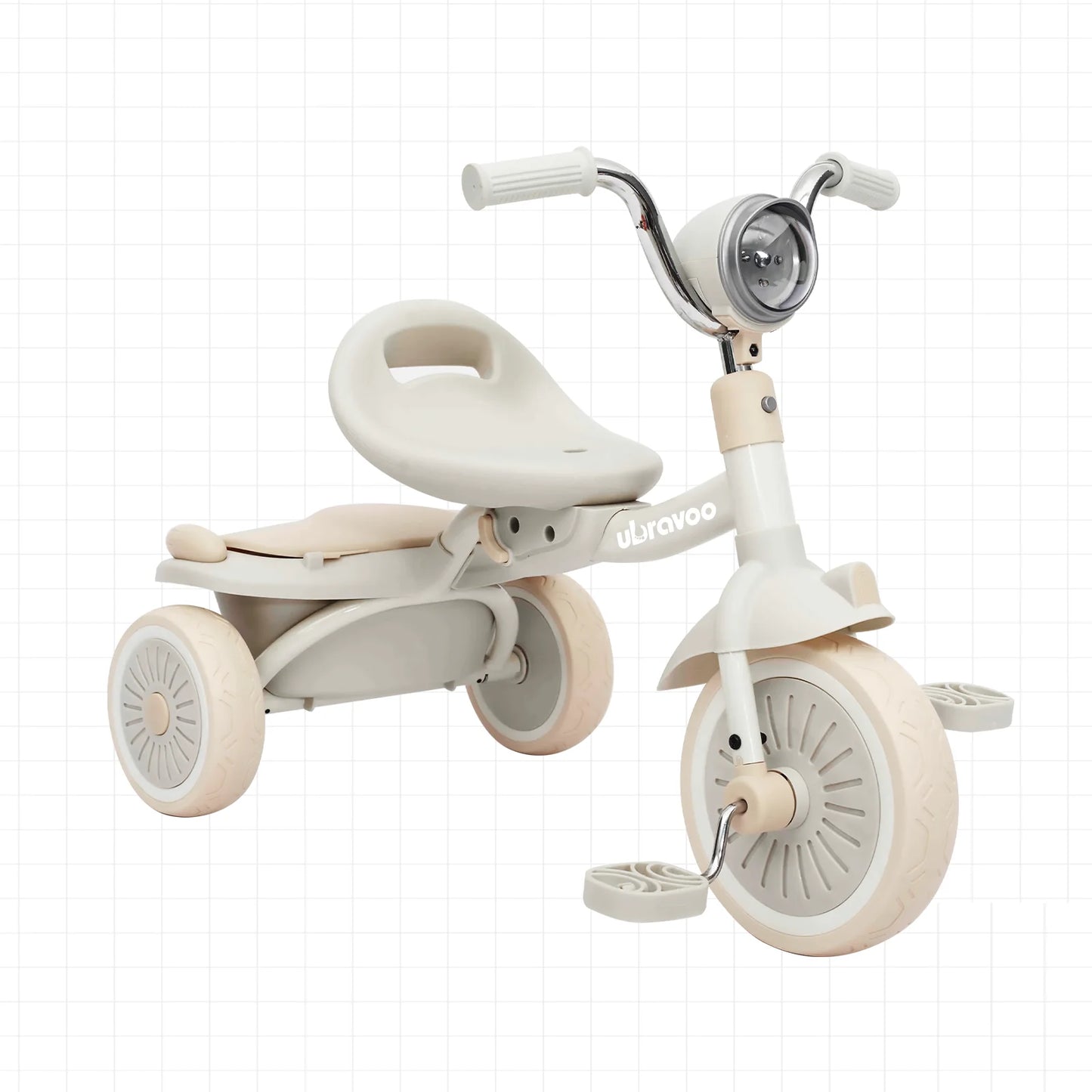 Foldable Tricycle Pedals, Shock-absorbing PU Wheels , Light, 1-5 Years