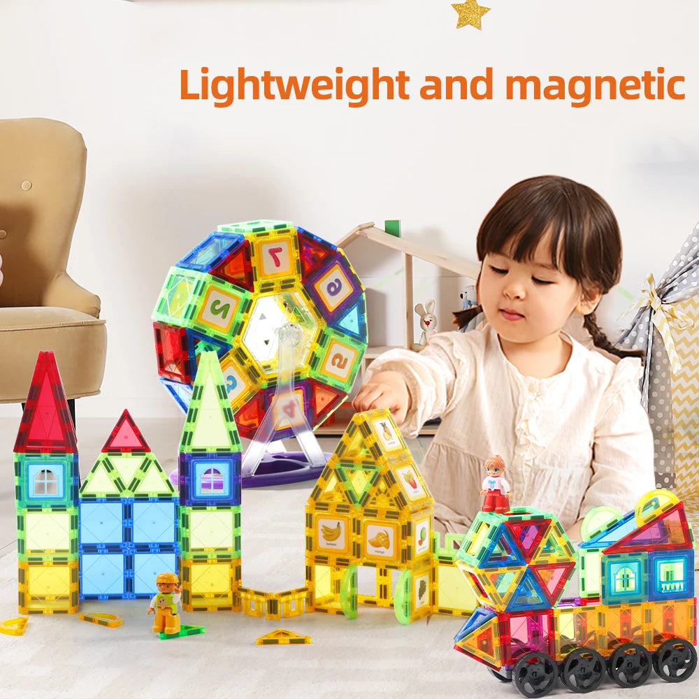 Magnetic Building Blocks Set Magnetic Sheet Construction Building Puzzle Tiles