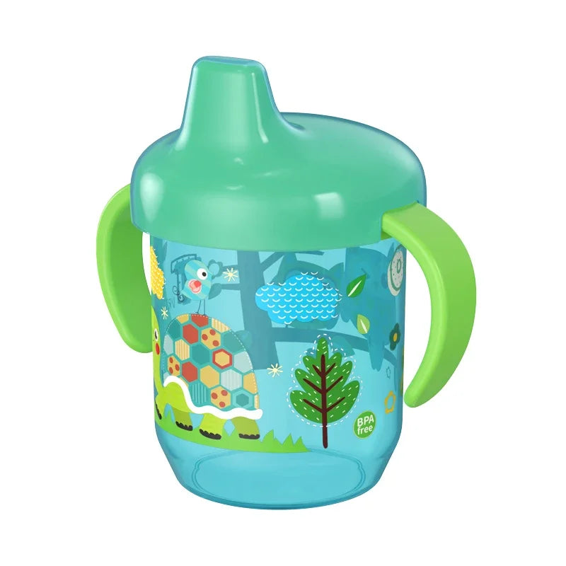 Baby Training Drinking Cup with Double Handle Flip Lid BPA Free Leakproof
