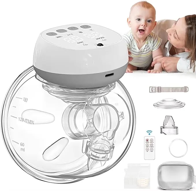 Breast Pump 1200mAh Portable Hands Free 12 Levels 3 Modes Electric Remote Control