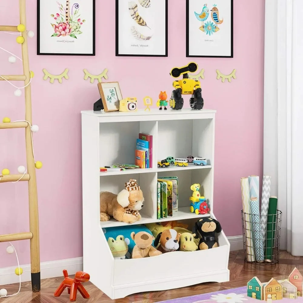 Children's Storage Cabinet, 3 Shelf 4 Cube Units,