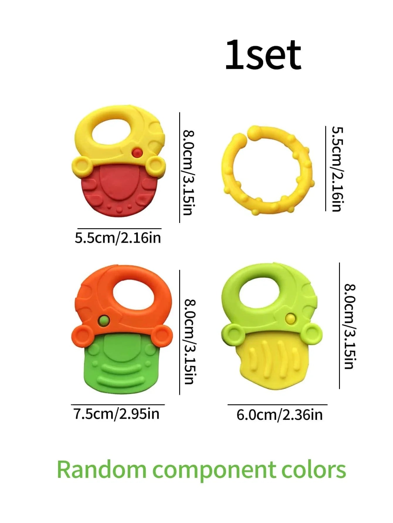 Colored Fruit Shaped Baby Teether, Rattle,