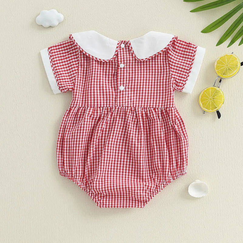 Baby Romper with Lobster Embroidery and Collar