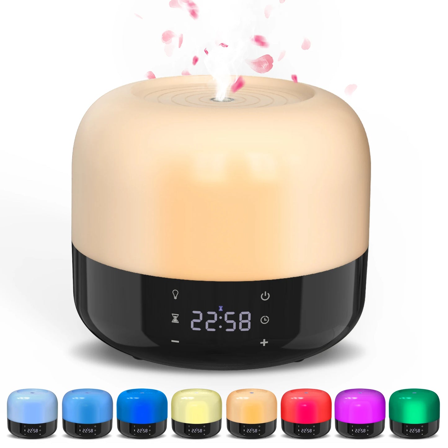 Cool Mist Humidifier Top Fill, Aroma Diffuser, 1-8 Hour Timer, 7 Atmosphere Lights