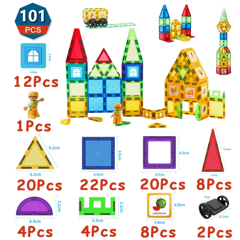 Magnetic Building Blocks Set Magnetic Sheet Construction Building Puzzle Tiles