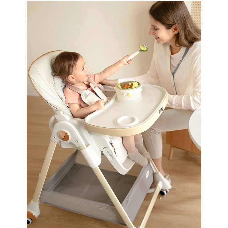 High Chair with Removable Seat and Tray- Adjustable Height for Infant Feeding- Assembly-free