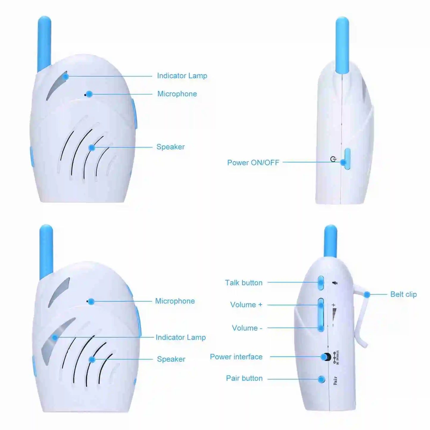 Baby Monitor 2.4GHz Wireless 2 Way for Home Security Camera Wireless Monitor