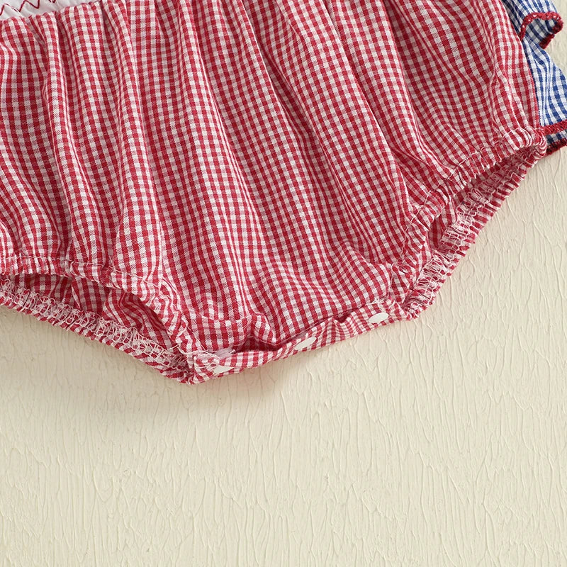 Infant Girls American Flag Romper