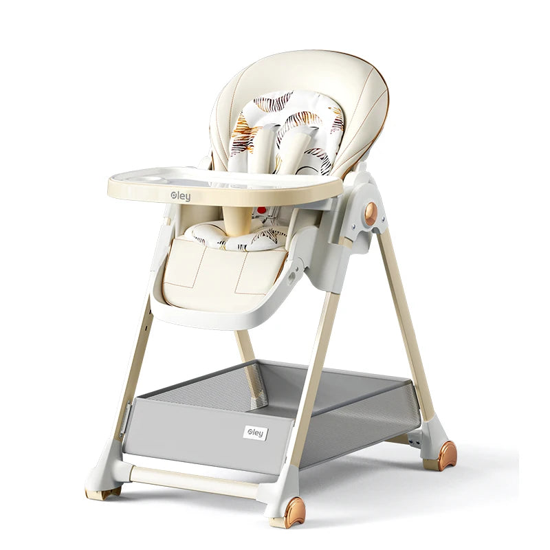 High Chair with Removable Seat and Tray- Adjustable Height for Infant Feeding- Assembly-free