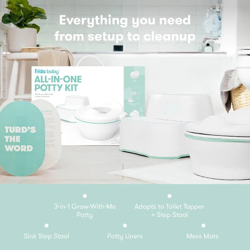All-in-One Training Toddler Potty Chair, Toilet Seat Topper, Toilet Step Stool, Sink Step Stool