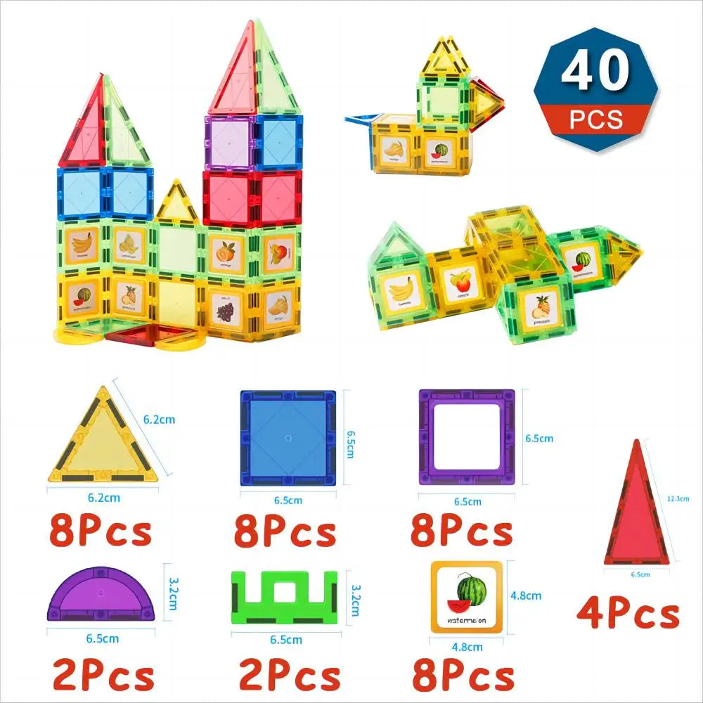 Magnetic Building Blocks Set Magnetic Sheet Construction Building Puzzle Tiles