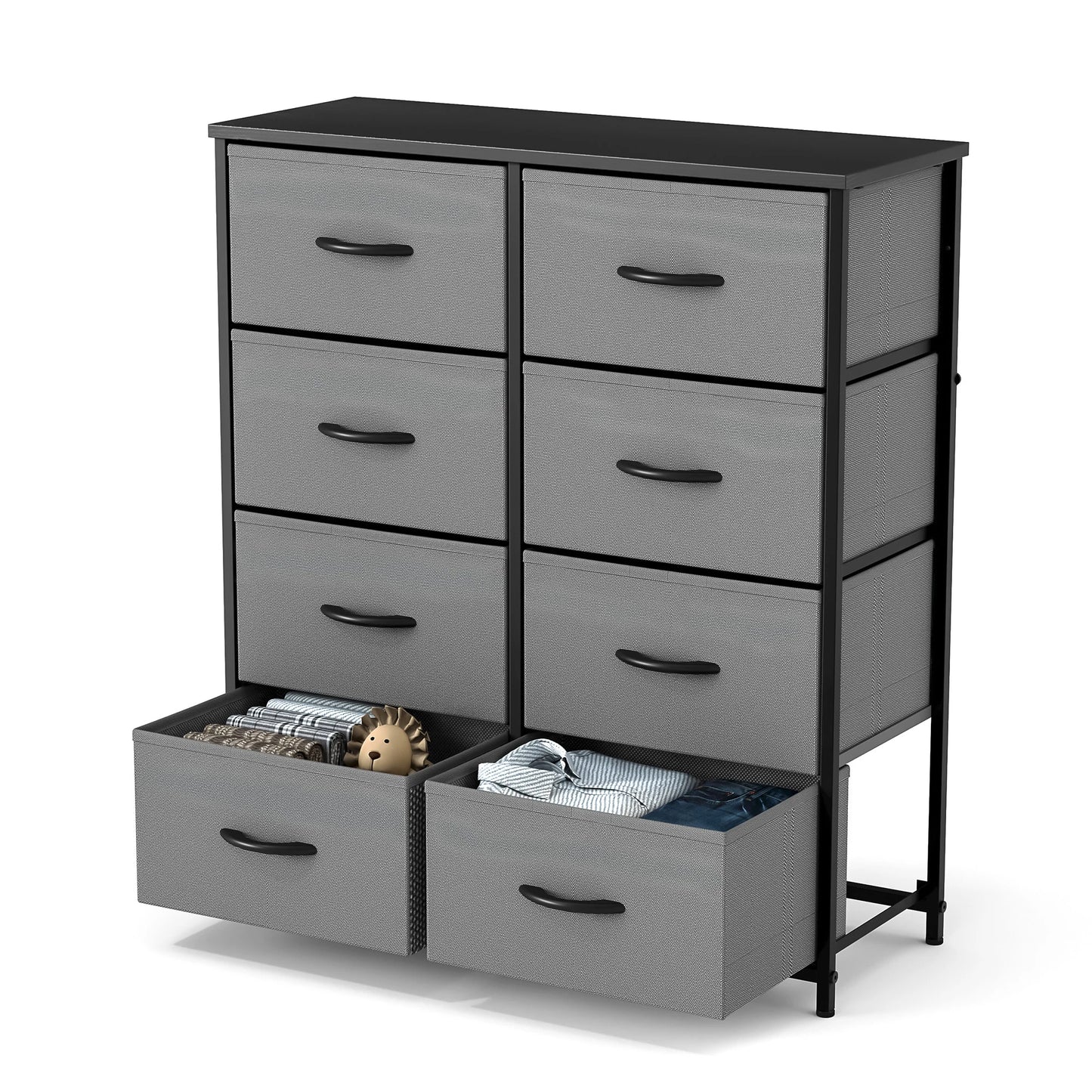 Child's Wardrobe With 8 Fabric Drawer Storage Steel Frame -Additional colors available