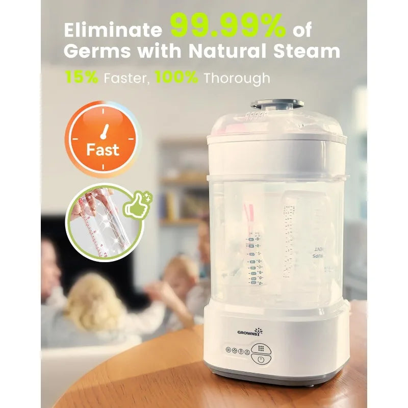 Bottle Sterilizer and Dryer, Compact Electric Steam Baby Bottle Sterilizer