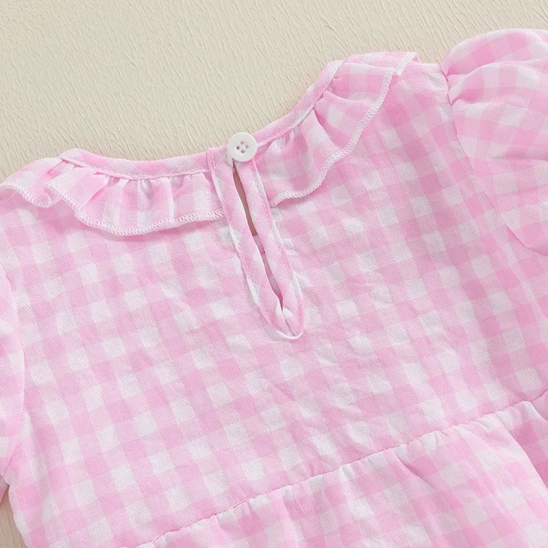 Infant Girls Sleeveless Romper with Ruffle Trim