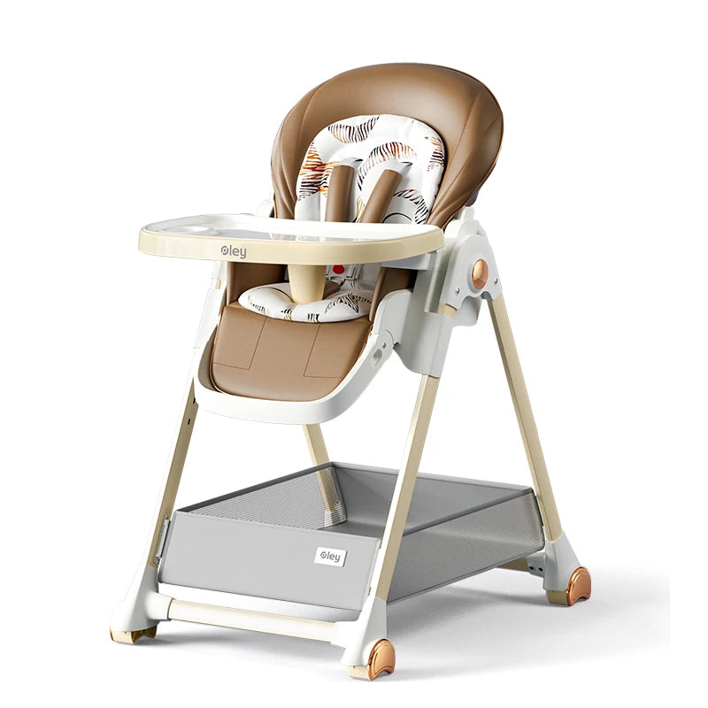 High Chair with Removable Seat and Tray- Adjustable Height for Infant Feeding- Assembly-free