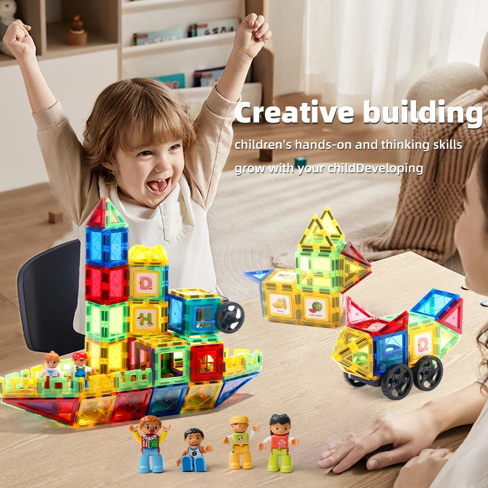 Magnetic Building Blocks Set Magnetic Sheet Construction Building Puzzle Tiles