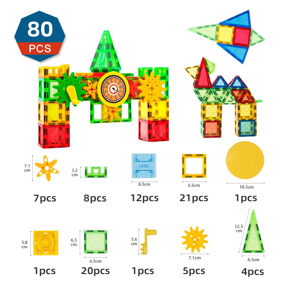 Magnetic Building Blocks Set Magnetic Sheet Construction Building Puzzle Tiles