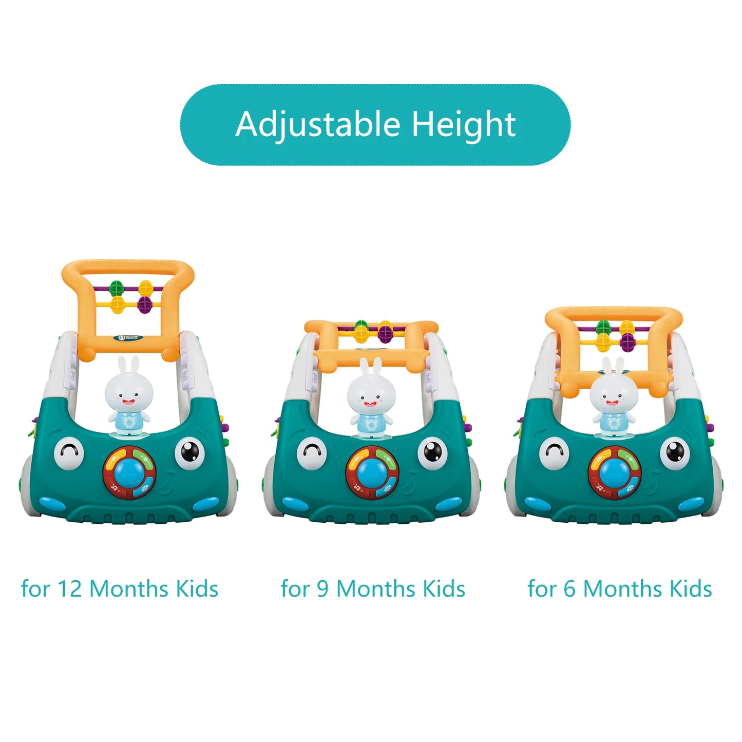 4-in-1 Baby Push Walker for Boys Girls, Sit to Stand