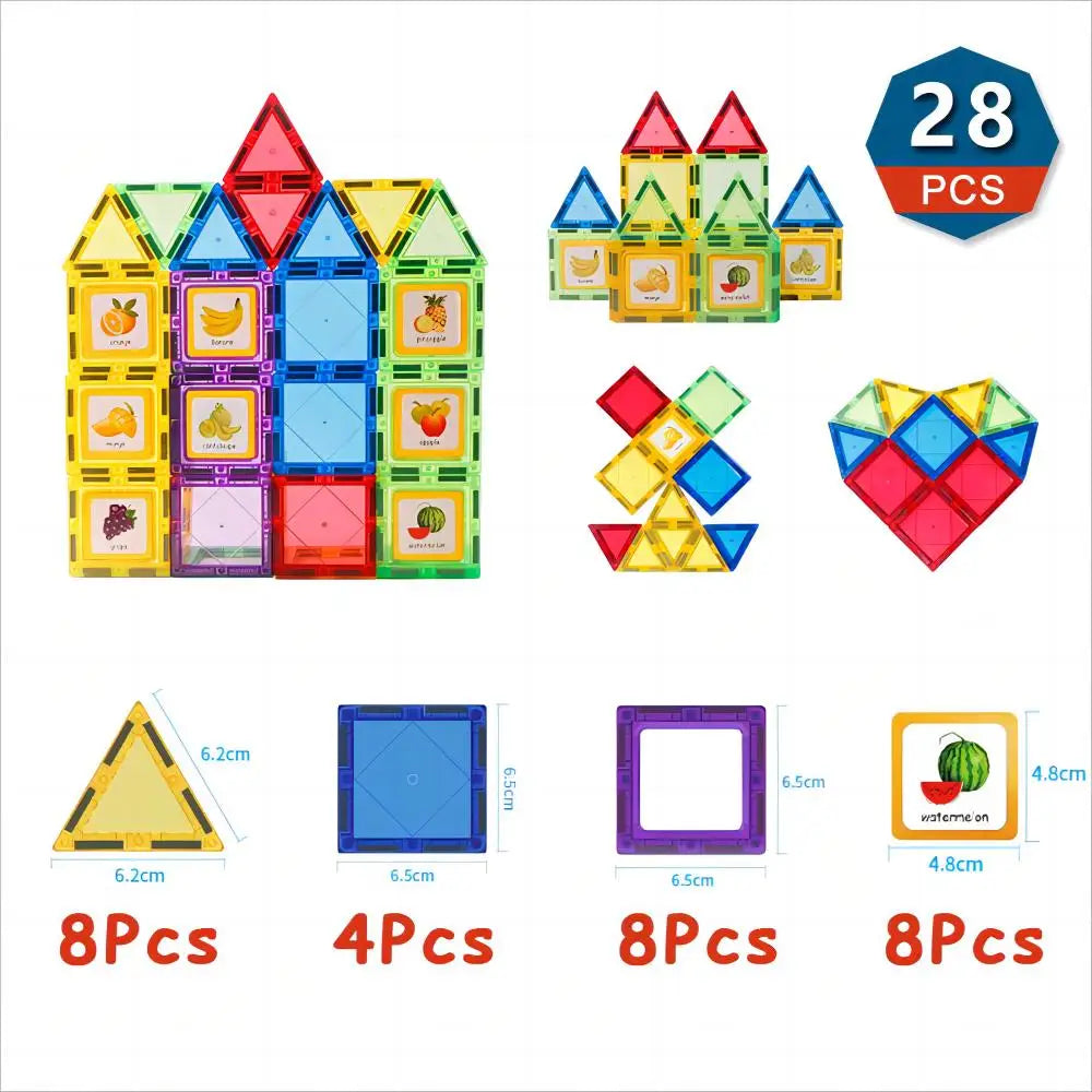 Magnetic Building Blocks Set Magnetic Sheet Construction Building Puzzle Tiles
