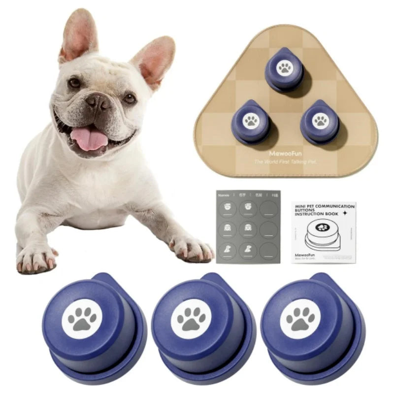 Dog Talking Button Set with Mat Communication Rechargeable Voice Recording Button 12 Packs
