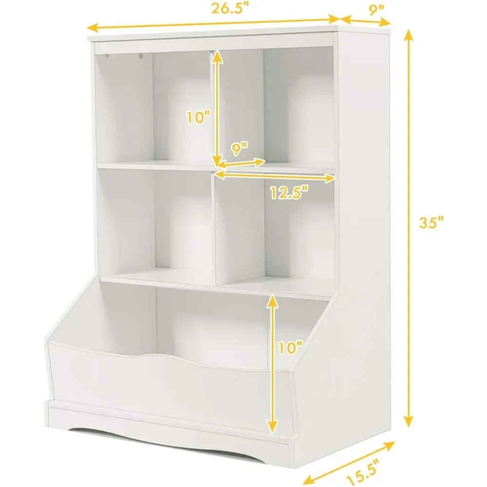 Children's Storage Cabinet, 3 Shelf 4 Cube Units,