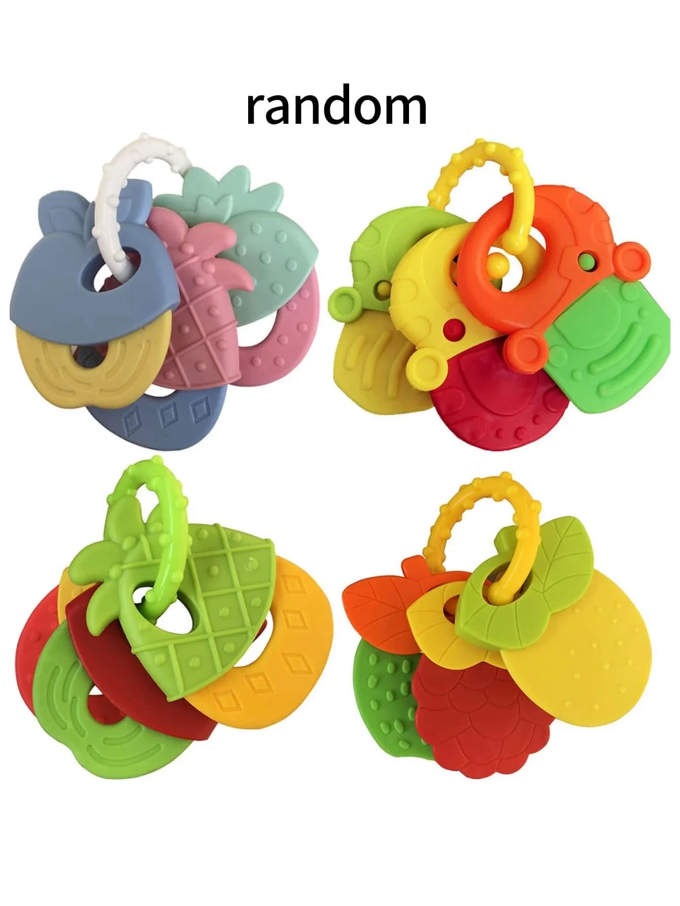 Colored Fruit Shaped Baby Teether, Rattle,