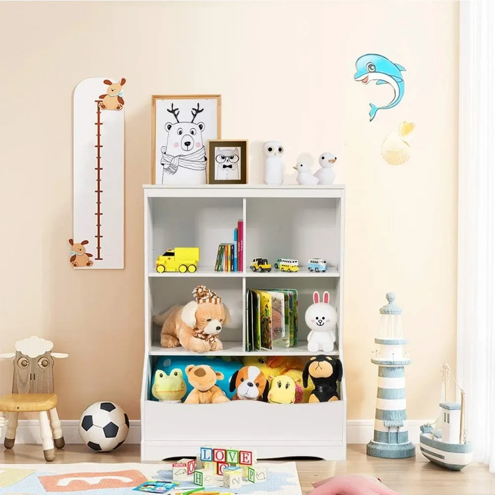 Children's Storage Cabinet, 3 Shelf 4 Cube Units,