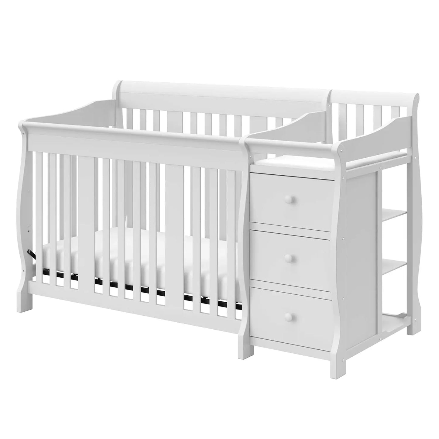 5-in-1 Convertible Crib and Changing -Table with 3 Drawers (Espresso)- additional colors options