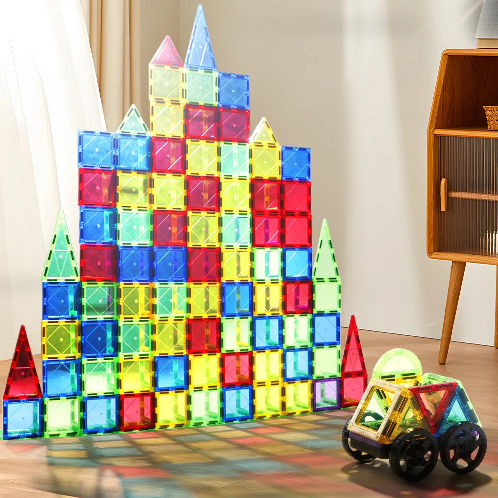 Magnetic Building Blocks Set Magnetic Sheet Construction Building Puzzle Tiles