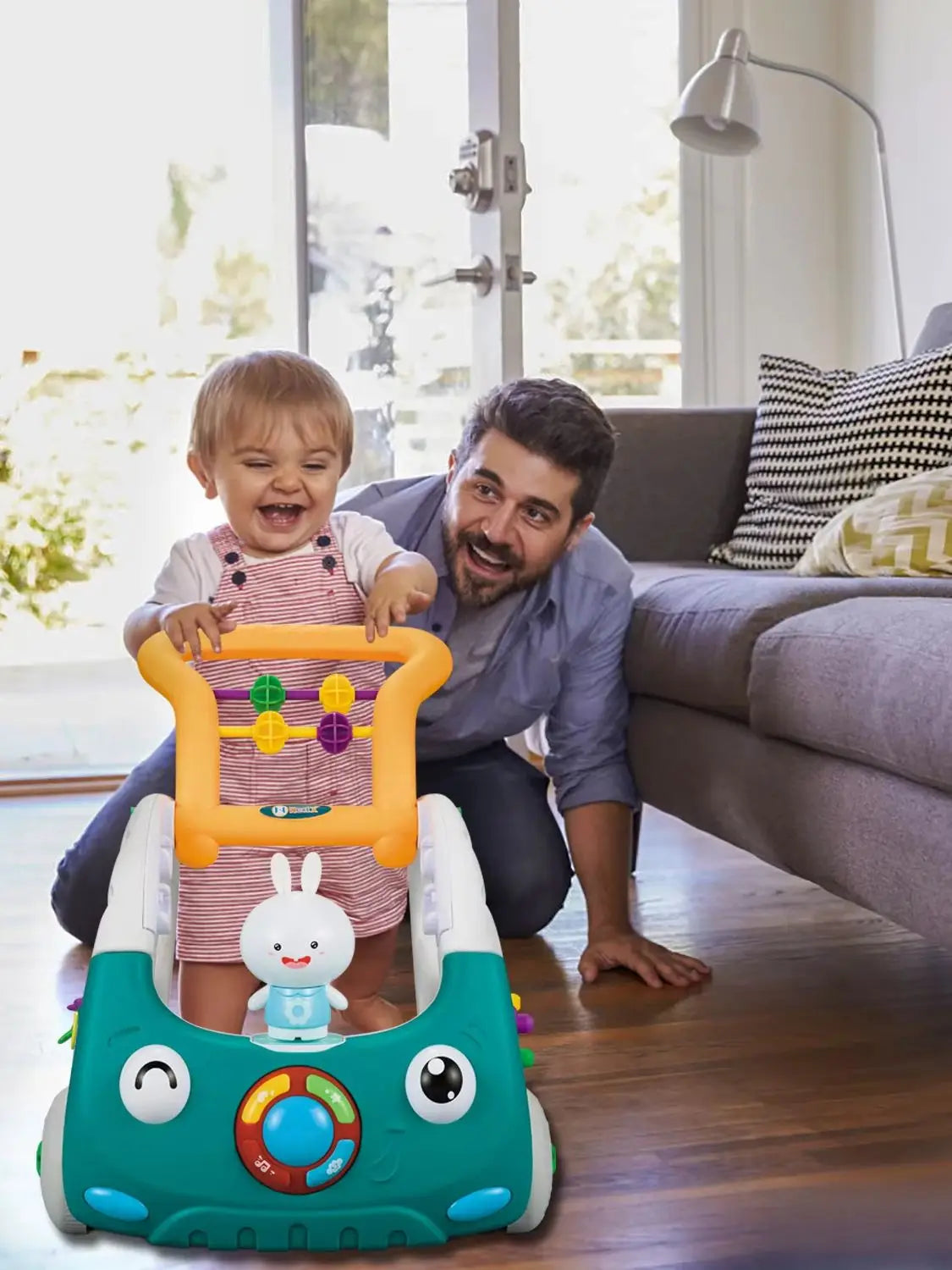 4-in-1 Baby Push Walker for Boys Girls, Sit to Stand