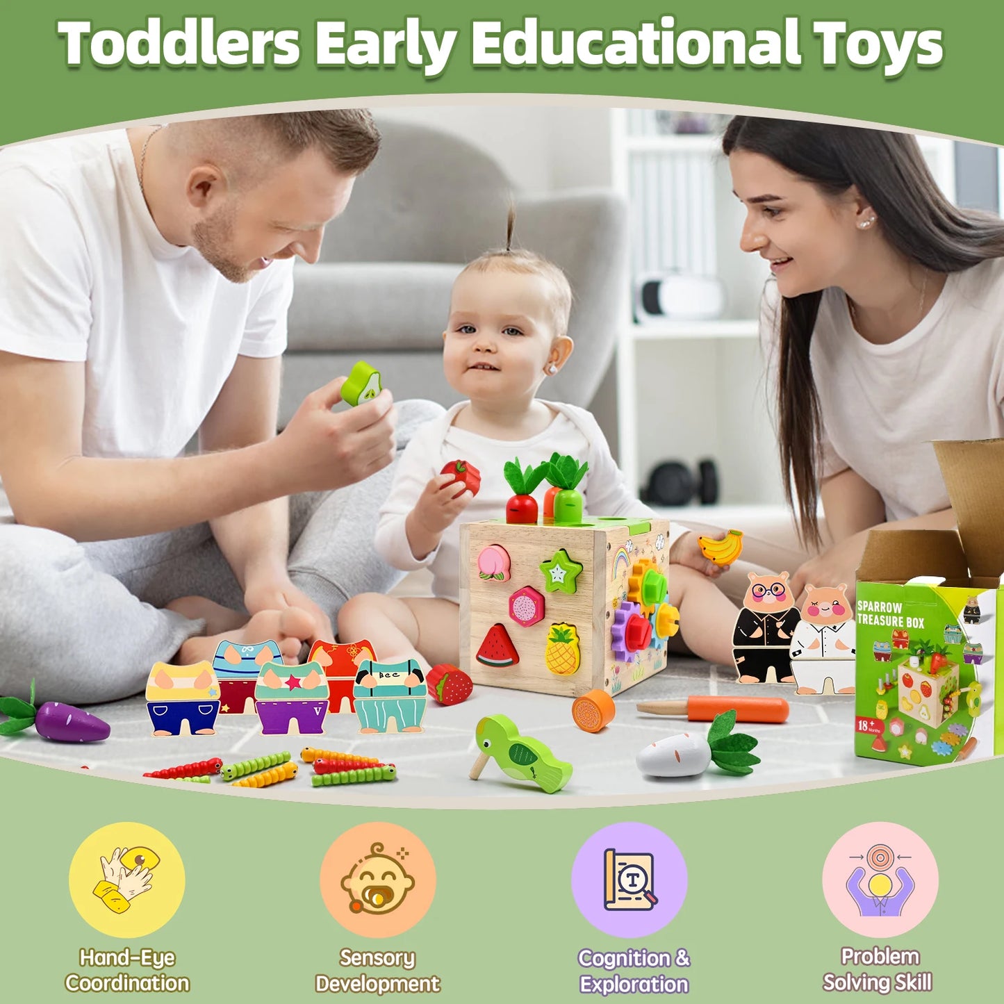 Baby Wooden Activity Cube
