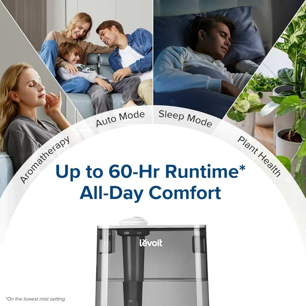 Smart Humidifier for Home,(6L) Cool Mist Top Fill Essential Oil Diffuser
