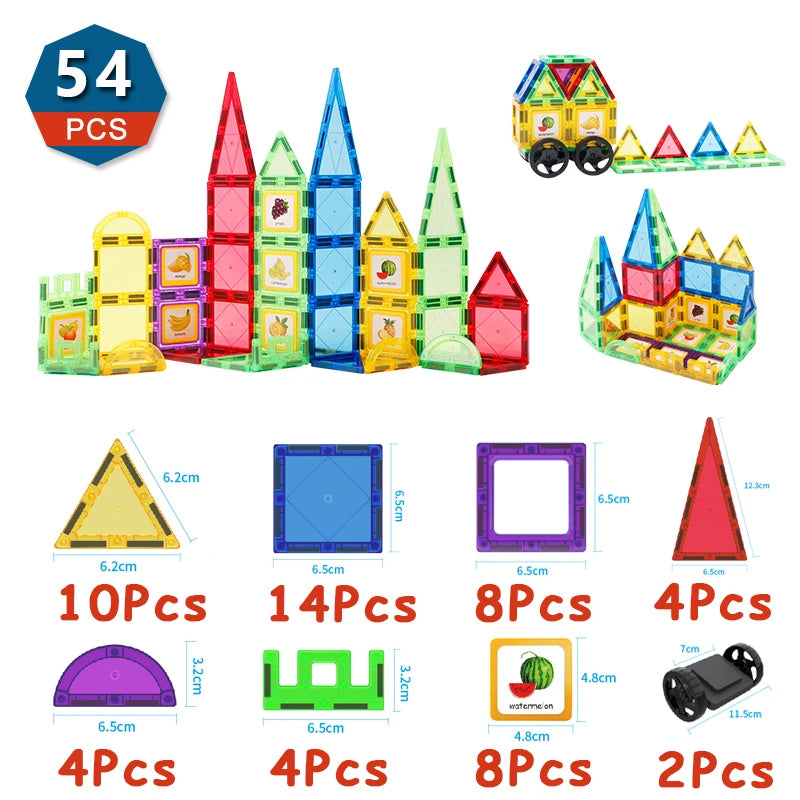 Magnetic Building Blocks Set Magnetic Sheet Construction Building Puzzle Tiles