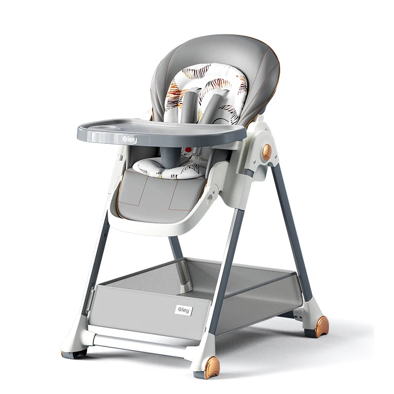 High Chair with Removable Seat and Tray- Adjustable Height for Infant Feeding- Assembly-free