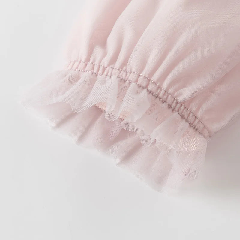 Spring Girl's Dress Mesh Embroidery