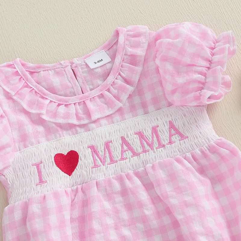 Infant Girls Sleeveless Romper with Ruffle Trim