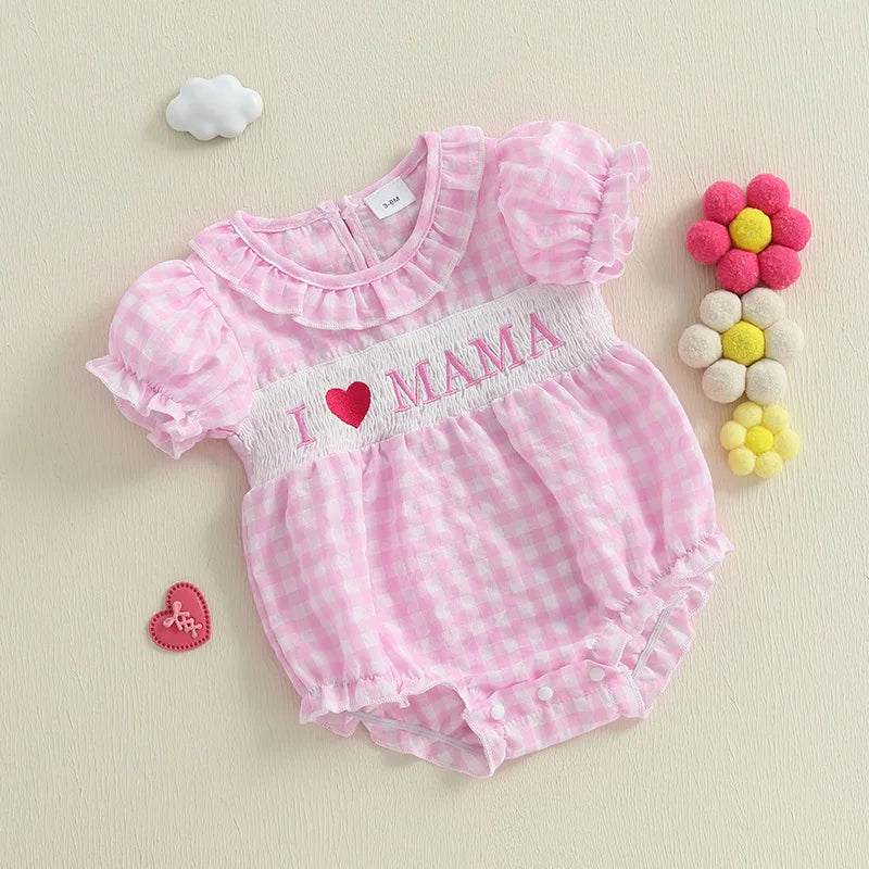 Infant Girls Sleeveless Romper with Ruffle Trim