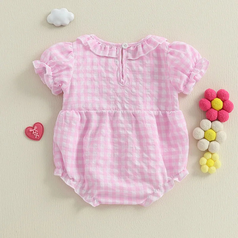 Infant Girls Sleeveless Romper with Ruffle Trim