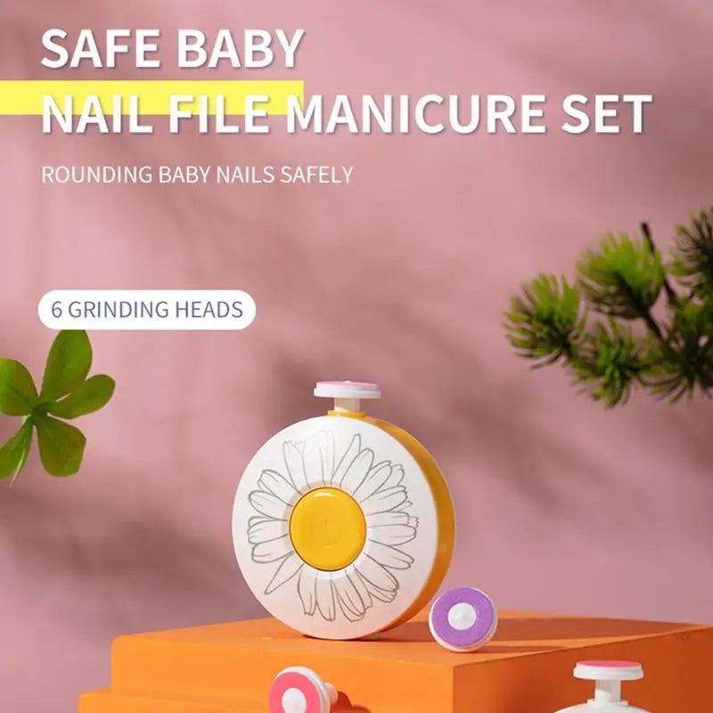 Electric Baby Nail File, Safe, Rechargeable, with 6 Grinders For Toes/ Fingernails